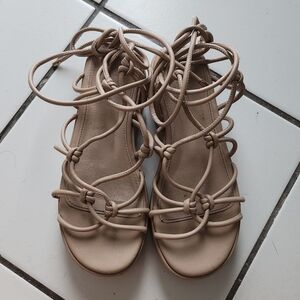 Bakers Nude Lace-Up Gladiator Sandals